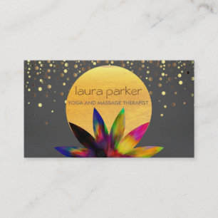 Watercolor-Lotos-Blumen-Logo-Yoga-heilende Visitenkarte