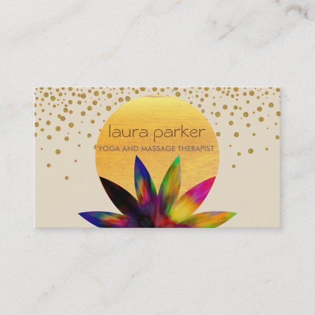 Watercolor-Lotos-Blumen-Logo-Yoga-heilende Visitenkarte (Vorderseite)