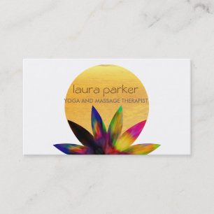Watercolor-Lotos-Blumen-Logo-Yoga-heilende Visitenkarte