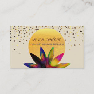 Watercolor-Lotos-Blumen-Logo-Yoga-heilende Visitenkarte