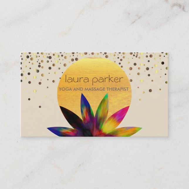 Watercolor-Lotos-Blumen-Logo-Yoga-heilende Visitenkarte (Vorderseite)