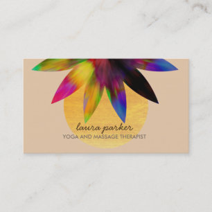 Watercolor-Lotos-Blumen-Logo-Yoga-heilende Visitenkarte