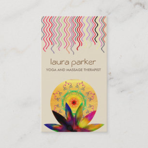 Watercolor-Lotos-Blumen-Logo-Yoga-heilende Visitenkarte