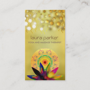 Watercolor-Lotos-Blumen-Logo-Yoga-heilende Visitenkarte