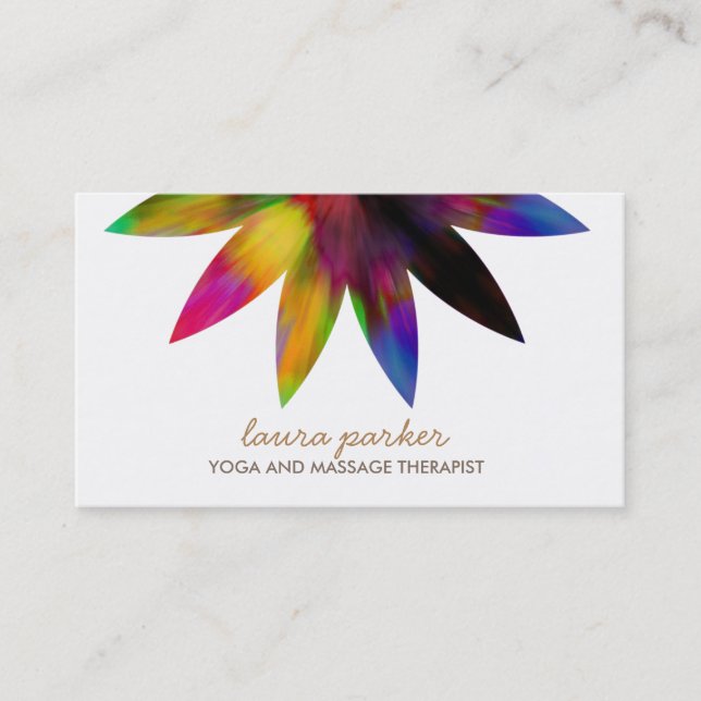 Watercolor-Lotos-Blumen-Logo-Yoga-heilende Visitenkarte (Vorderseite)