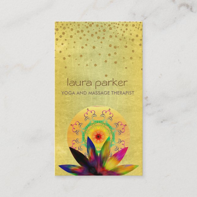 Watercolor-Lotos-Blumen-Logo-Yoga-heilende Visitenkarte (Vorderseite)