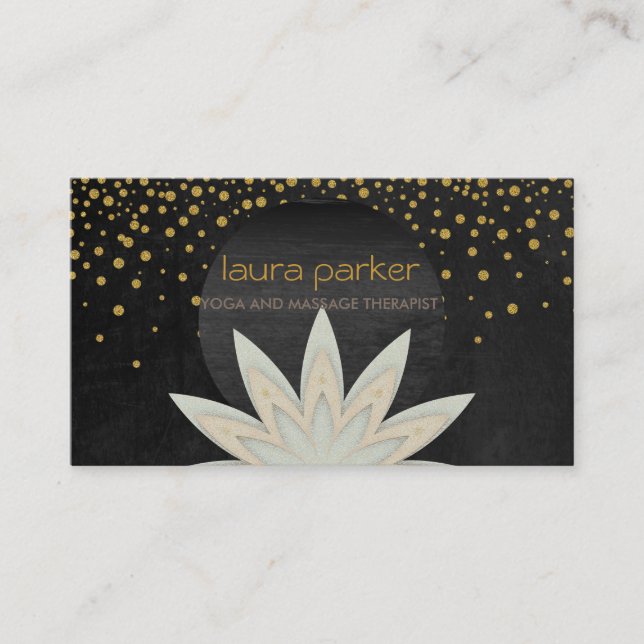 Watercolor-Lotos-Blumen-Logo-Yoga-heilende Visitenkarte (Vorderseite)