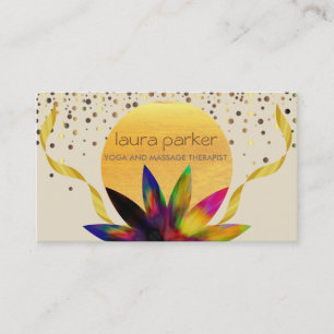 Watercolor-Lotos-Blumen-Logo-Yoga-heilende Visitenkarte
