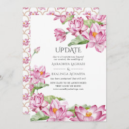 Watercolor Lotus Blume Indian Wedding Update Einladung