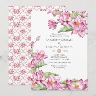 Watercolor Lotus Blume Indische Partnerpartei Einladung