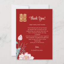 Watercolor Lotus Chinese Wedding
