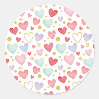 Watercolor Love & Gold Dust Pattern Sticker