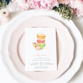 Watercolor Macaroons Baby Dusche Einladung