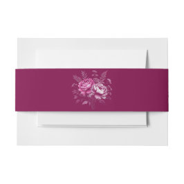 Watercolor Magenta Peony-Wedding- Einladungsbanderole