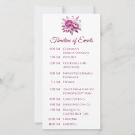 Watercolor Magenta Peony-Wedding Program-