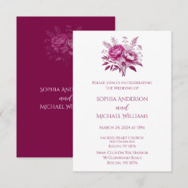 Watercolor Magenta Peony-Wedding Thema Einladung