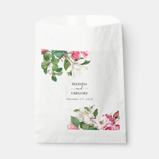 Watercolor Magnolia Blume Hochzeit Geschenktütchen (Vorderseite)