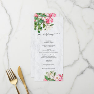 Watercolor Magnolia Blume Hochzeit Menükarte
