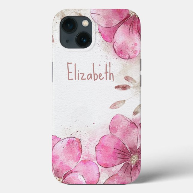 Watercolor Magnolia Blume iPhone Gehäuse Case-Mate iPhone Hülle (Rückseite)