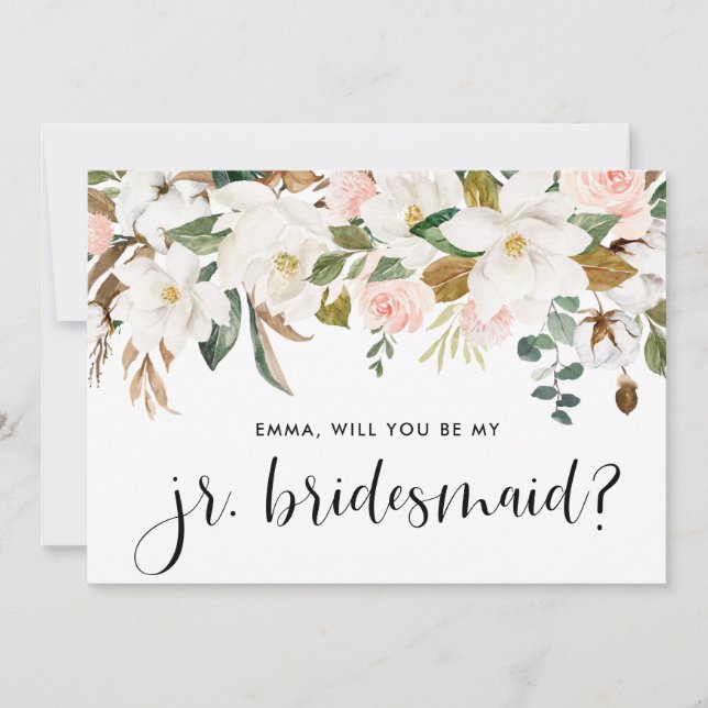 Watercolor Magnolia Cotton Garland Jr. Bridesmaid (Vorderseite)