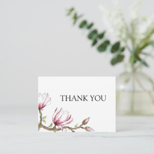 Watercolor Magnolia Danke-Karte Mitteilungskarte