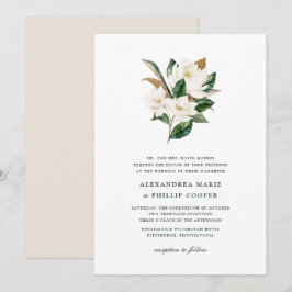 Watercolor Magnolia Hochzeit Einladung