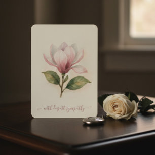 Watercolor Magnolia Sympathie Karte