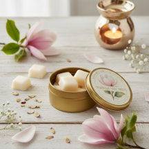 Watercolor Magnolia Wax Melisse Label Sticker