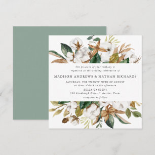 Watercolor Magnolias Blumenhochzeit Einladung