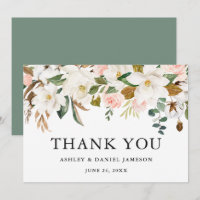 Watercolor Magnolias Rose feiern Grüne Hochzeit