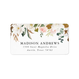 Watercolor Magnolias   Rücksendeetiketten Adressaufkleber