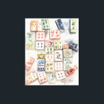 Watercolor Mahjong Art Print Leinwanddruck<br><div class="desc">Hübsche Aquarellkunst mit originalen Kunstdrucken aus Nicole.</div>