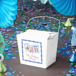 Watercolor Mahjong Tiles & Bows Enclosure Geschenkschachtel