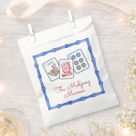 Watercolor Mahjong Tiles & Bows Enclosure Geschenktütchen