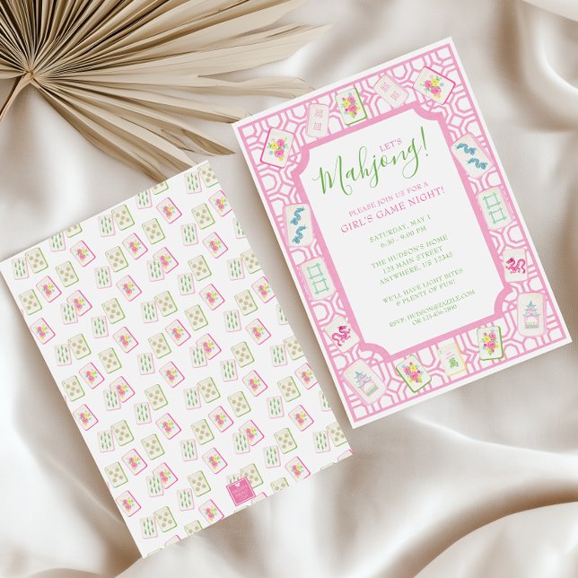 Watercolor Mahjong Tiles Party Einladung (Von Creator hochgeladen)