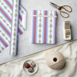 Watercolor Mahjong Weihnachtsbaum Geschenkpapier