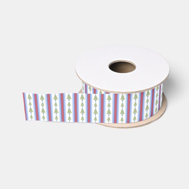 Watercolor Mahjong Weihnachtsbaum Ripsband (Spule)