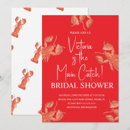 Watercolor Main Catch Lobster Bridal Shower Einladung