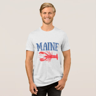 Watercolor Mainster Lobster Tri-Blend Shirt