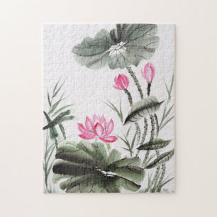 Watercolor-Malerei der Lotos-Blume