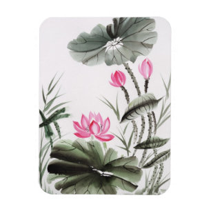 Watercolor-Malerei der Lotos-Blume Magnet