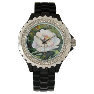 Watercolor-Malerei der schönen Blumen Armbanduhr