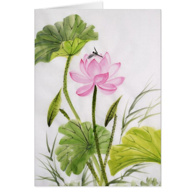 Watercolor-Malerei von Lotos-Blume 2 (Vorne)