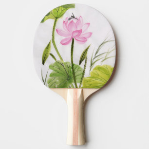 Watercolor-Malerei von Lotos-Blume 2 Tischtennis Schläger