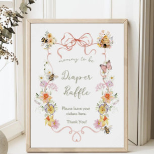 Watercolor-Mama-wird-zur-Biene-Baby-Shower-Windel- Poster