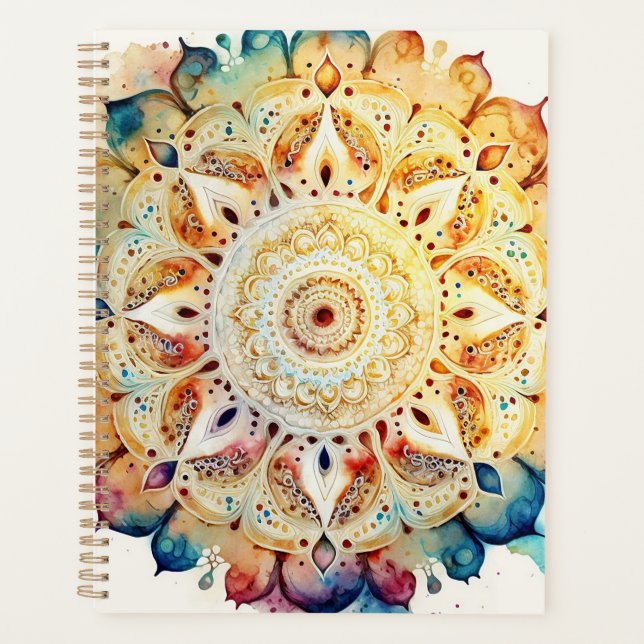 Watercolor Mandala Planer (Vorderseite)