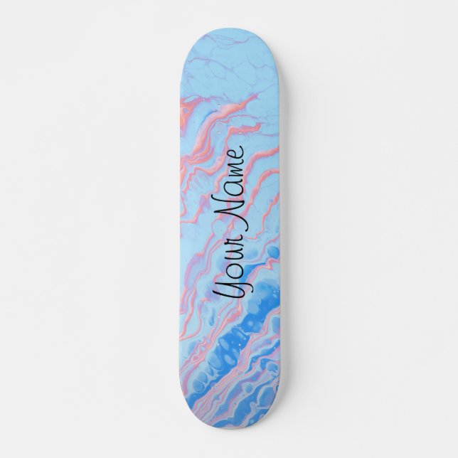 Watercolor Marble Customized Skateboard (Vorne)