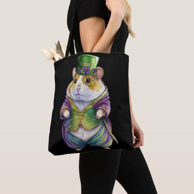 WATERCOLOR MARDI GRAS HAMSTER WITH HAT TASCHE (Von Nahem)