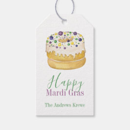 Watercolor Mardi Gras King Cake Geschenkanhänger