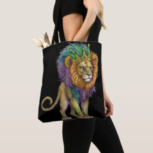 WATERCOLOR MARDI GRAS LION TASCHE